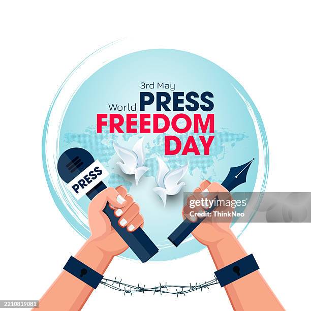 world press freedom day may 3 concept banners design - press release stock illustrations