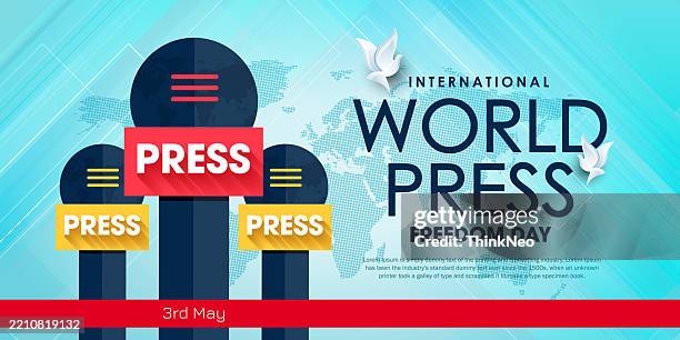 world press freedom day. holiday concept. - informational poster design stock illustrations