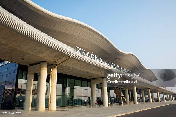 franjo tuđman international airport in zagreb - zagreb stock pictures, royalty-free photos & images