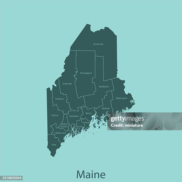 Blue&me Map 303 Political Map Of Maine Stock Photos, High-Res Pictures, and Images ...