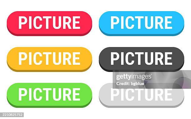 Click Button Visuals Picture Colorful 3d Click Web Buttons On Blank Background High-Res ...