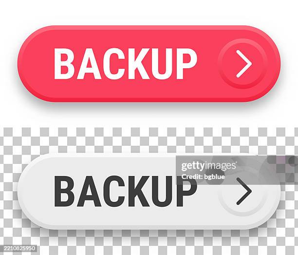backup - 3d click web buttons on blank background - switch button stock illustrations