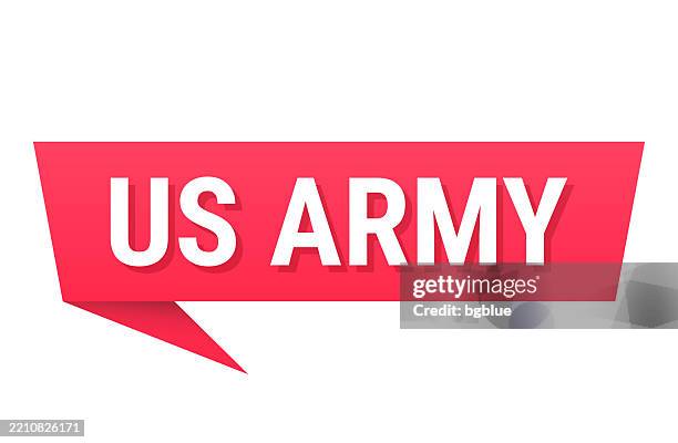us army - red speech bubble on blank background - air force base stock illustrations