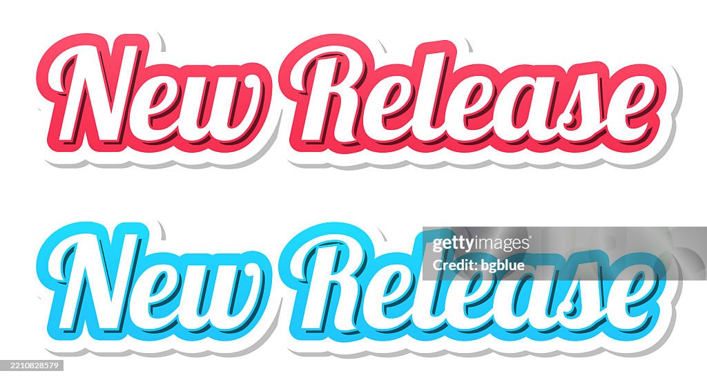 Release Text Red Ribboned New Release 3d Text In Red And Blue On White Background High-Res Vector ...