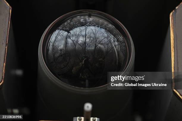 Missile sits in launch system of the 9K35 Strela-10 SAM system at the position of the 72nd Mechanized Brigade on April 1, 2025 in Donetsk Oblast,...