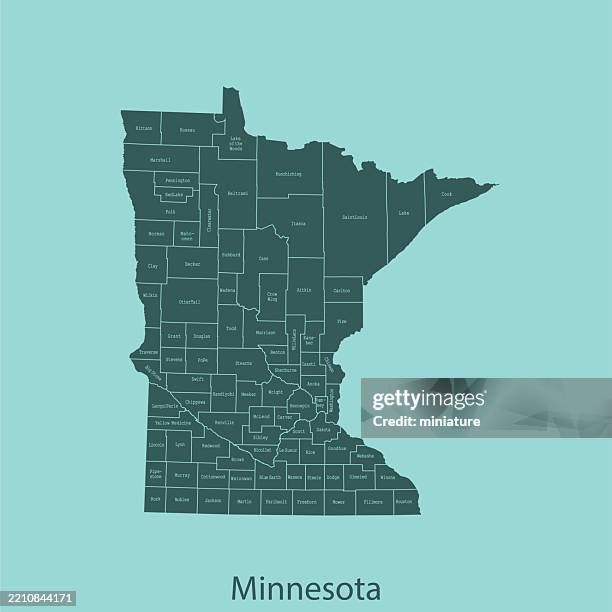minnesota map - minnesota map stock illustrations