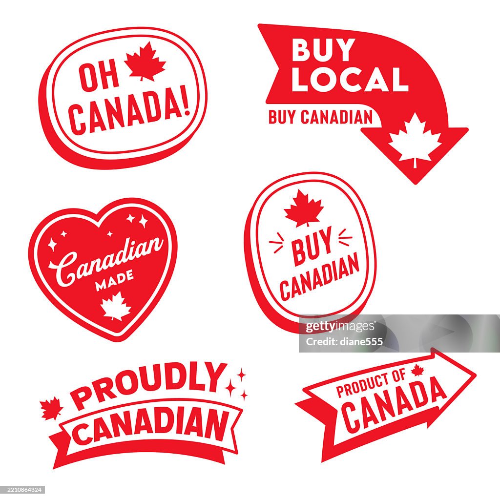 Canada Stickers Badges On A Transparent Base
