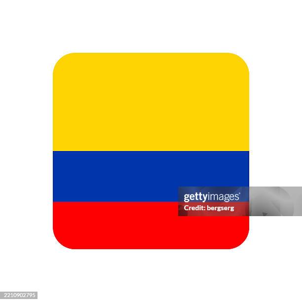 colombia flag. square flat icon. vector illustration - colombia flag stock illustrations