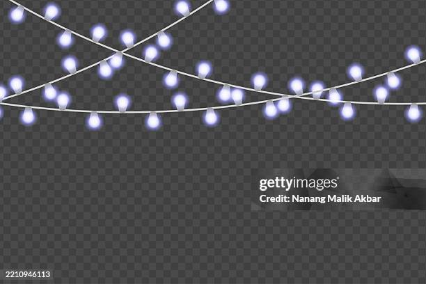 chrismas lights with transparent background - string lights transparent stock illustrations
