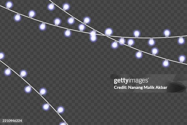 chrismas lights with transparent background - string lights transparent stock illustrations