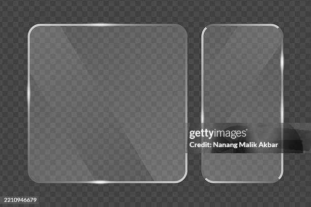 realistic clear flat glass, window, or mirror with transparent background - rectangle plate stock illustrations