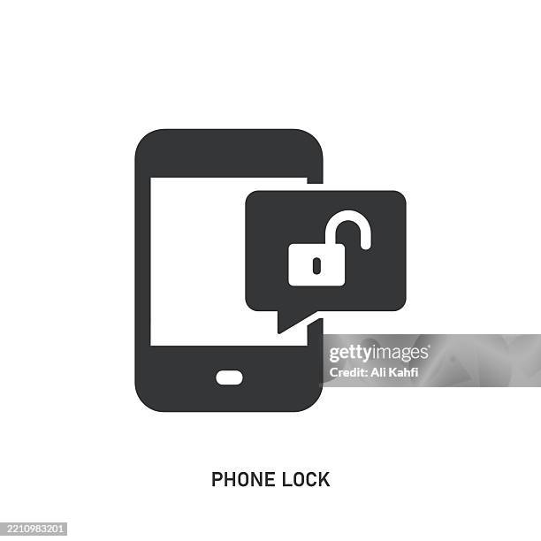 phone lock glyph solid icon. solid icon that can be applied anywhere, simple, pixel perfect and modern style. - case closed stock illustrations