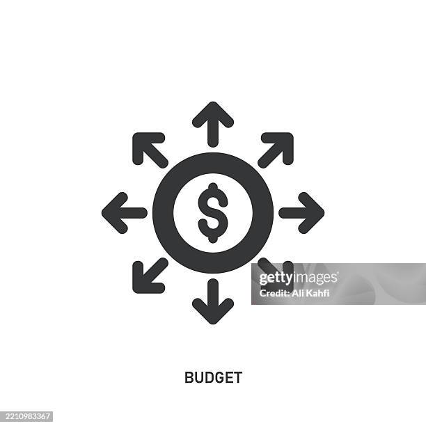 budget glyph solid icon. solid icon that can be applied anywhere, simple, pixel perfect and modern style. - private equity technology stock illustrations