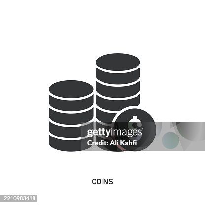 Coins glyph solid icon. Solid icon that can be applied anywhere, simple, pixel perfect and modern style. Coins glyph solid icon. Solid icon that can be applied anywhere, simple, pixel perfect and modern style.