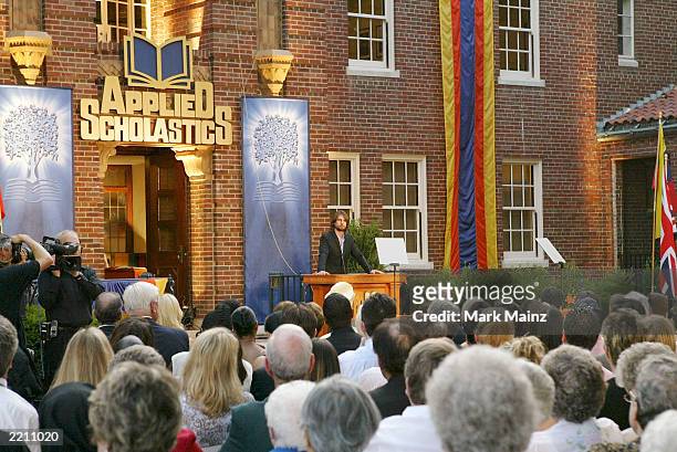 Actor Tom Cruise attends the grand opening of Applied Scholastics International new headquarters on July 26, 2003 in St.Louis, Missouri. Applied...
