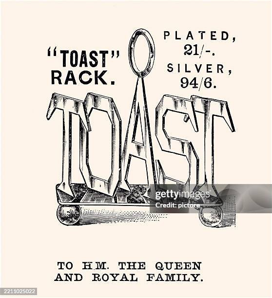 toast rack : design element 19 th century xxxl - toast rack stock illustrations