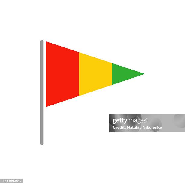 guinea - flag pin flat triangular icon. - guinea flag stock illustrations