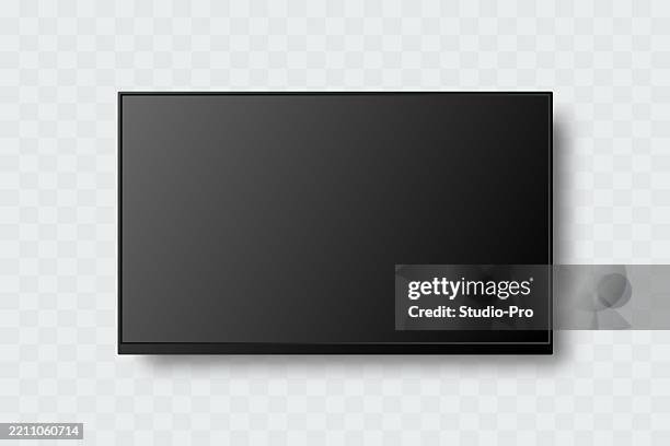 ilustraciones, imágenes clip art, dibujos animados e iconos de stock de maqueta de pantalla de tv - monitor-de-pantalla-plana