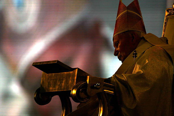 Pope John Paul II celebrates the Mass of canonization of Juan Diego Cuauhtlatoazin, the first Roman Catholic Church's first Indian saint, at the...