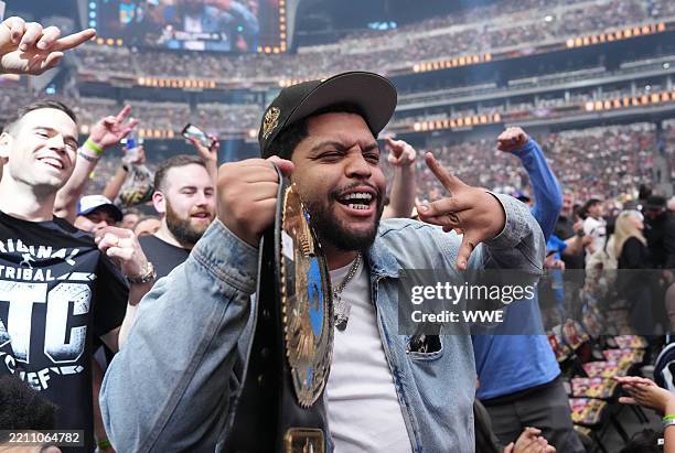 Shea Jackson Jr. Attends WrestleMania 41 Saturday at Allegiant Stadium on April 19, 2025 in Las Vegas, Nevada.