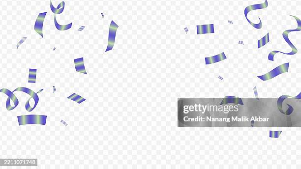 blue confetti falling with transparent background - confetti falling transparent stock illustrations