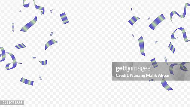 blue confetti falling with transparent background - colour explosion transparent background stock illustrations