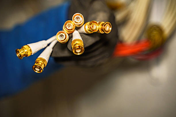 cctv cable and connection diagnostics - how to design a right angle bnc connector in kicad stock pictures, royalty-free photos & images