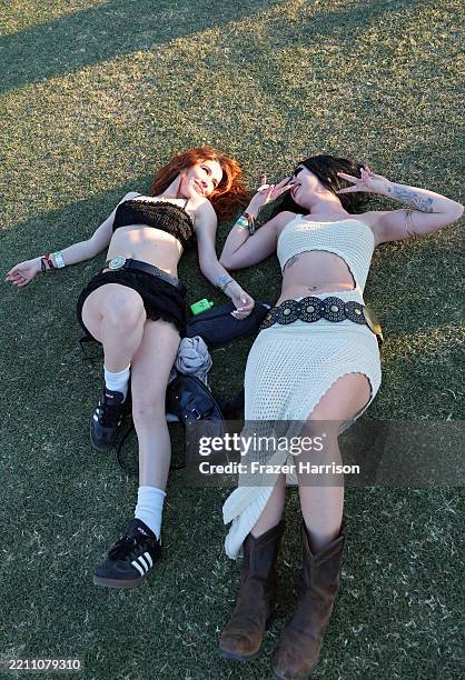 Festivalgoers attend the 2025 Coachella Valley Music and Arts Festival on April 19, 2025 in Indio, California.