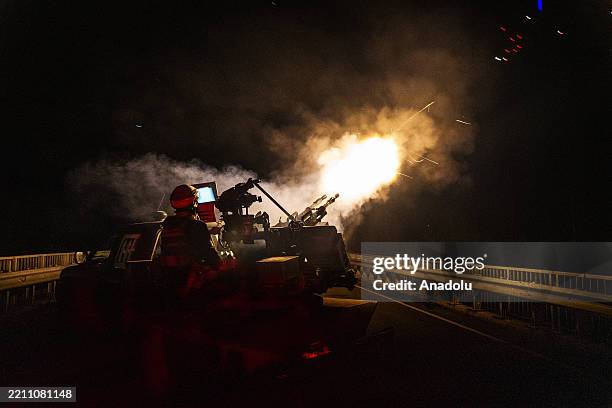 Soldiers of the 115th brigade air defense atiaaerea fire drones in Lyman area, Ukraine, April 24, 2025. Russia used Easter truce to regroup in Lyman...