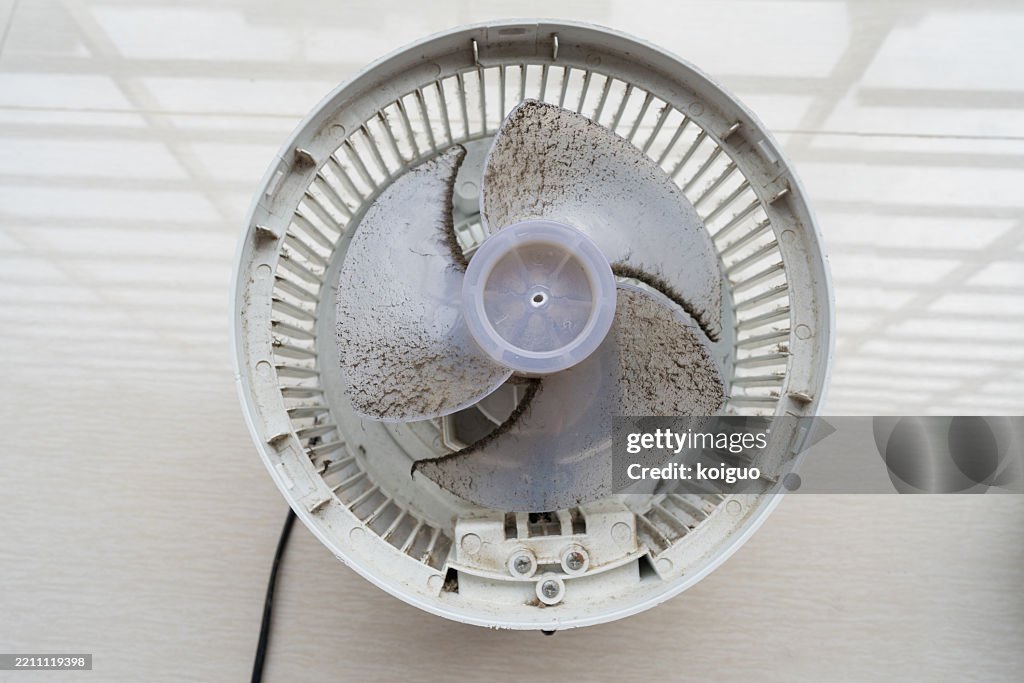 Dirt absorbed by the fan structure