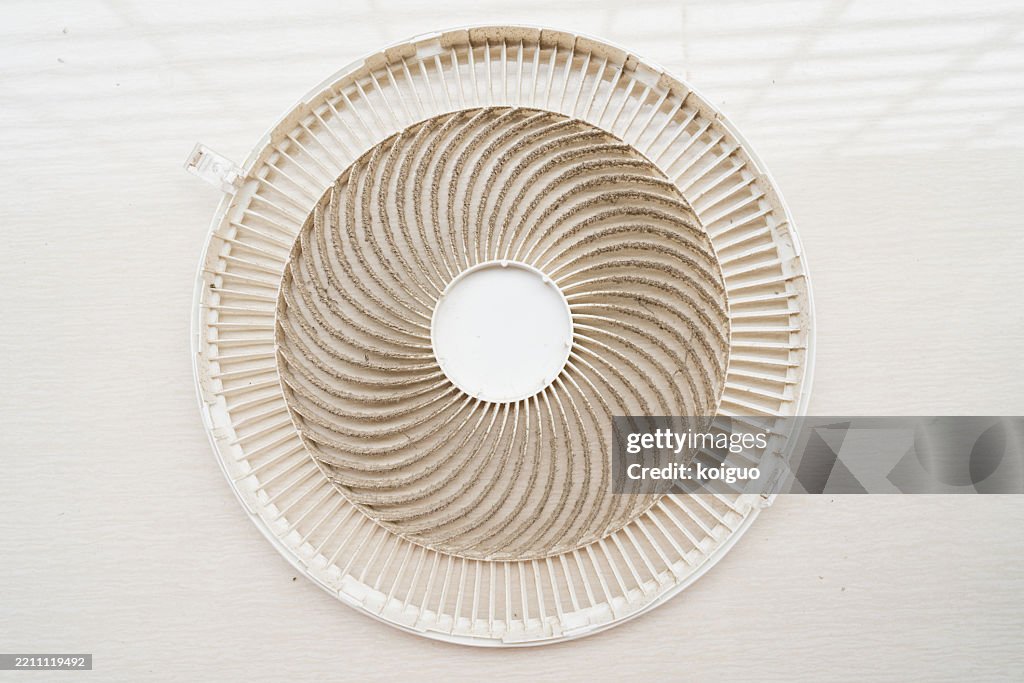 Dirt absorbed by the fan structure