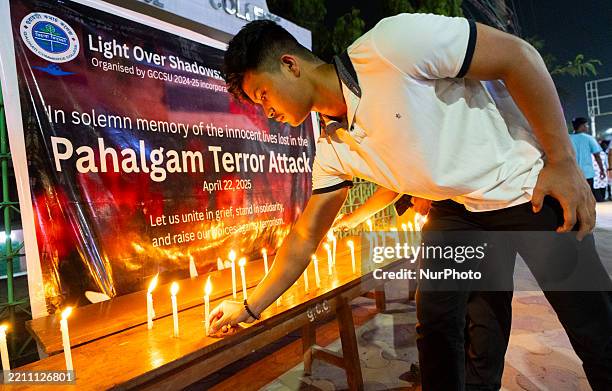 Students hold a candlelight protest over the Pahalgam terror attack in Guwahati, Assam, India, on April 24, 2025. On April 22, a devastating...