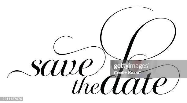 ilustraciones, imágenes clip art, dibujos animados e iconos de stock de guarde la fecha: letras dibujadas a mano. ilustración de stock de vector - escritura a mano texto