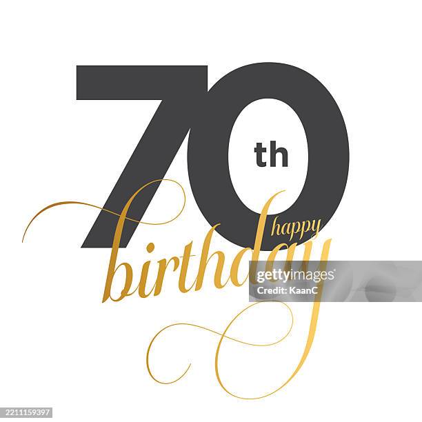70th birthday lettering. number 70. vector stock illustration - 70th anniversary stock illustrations