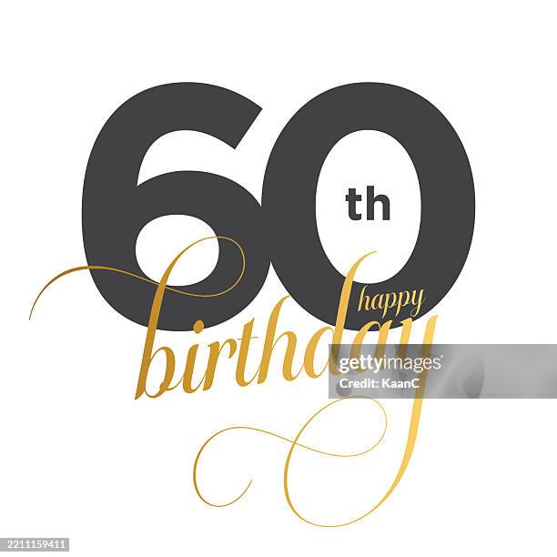 60 Number Lettering 60th Birthday Lettering Number 60 Vector Stock Illustration High-Res ...
