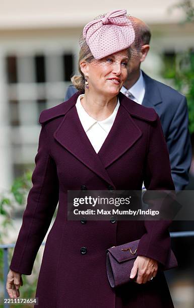 Sophie, Duchess of Edinburgh attends the traditional Easter Sunday Mattins Service at St George's Chapel, Windsor Castle on April 20, 2025 in...