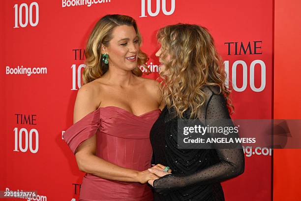 Actress Blake Lively and her mother Elaine Lively attend the 2025 TIME100 gala at The Jazz at Lincoln Center in New York, April 24, 2025. TIME's...