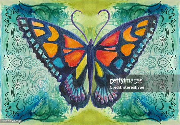 butterfly meadow - force field stock illustrations