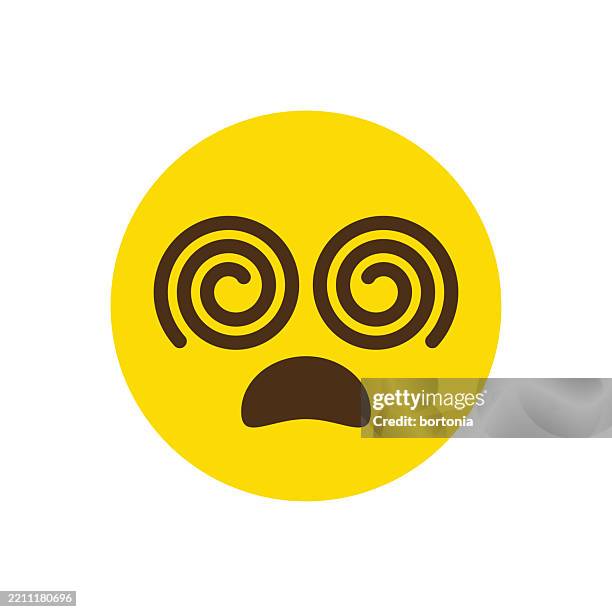 face with spiral eyes emoji icon - sick emoji stock illustrations