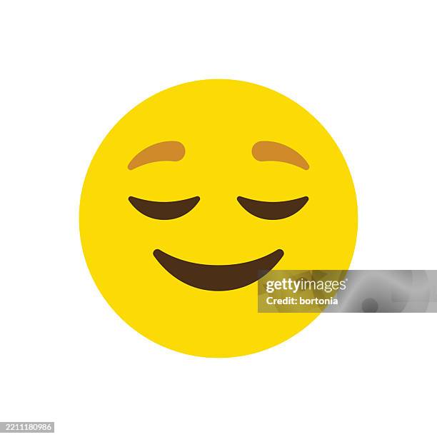 relieved face emoji icon - eyes closed stock illustrations