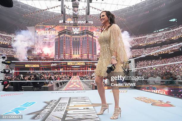Stephanie McMahon Looks On During WrestleMania 41 Sunday At Allegiant stephanie-mcmahon-looks-on-during-wrestlemania-41-sunday-at-allegiant
