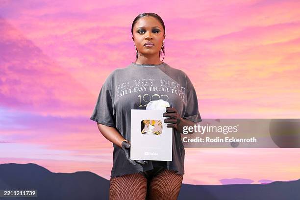 Amaarae attends YouTube + Coachella 2025 at Empire Polo Club on April 20, 2025 in Indio, California.