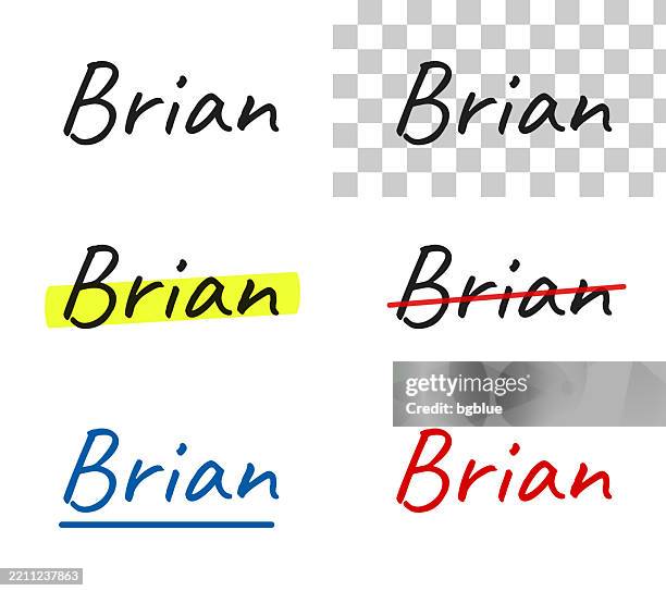 Brian Text Brian Male Name Handwritten Text Highlighted Crossed Out Underlined On ...