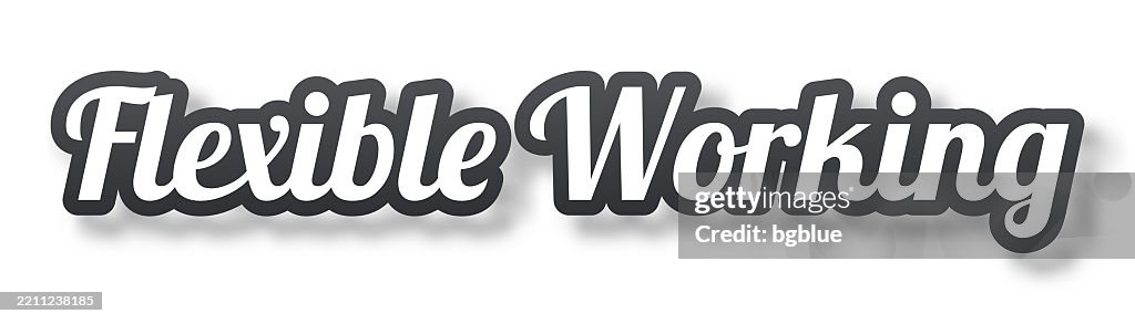 Flexible Working 3d Text With Shadow On White Background High-Res ...