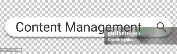 content management - search bar on transparent background - content management system stock illustrations