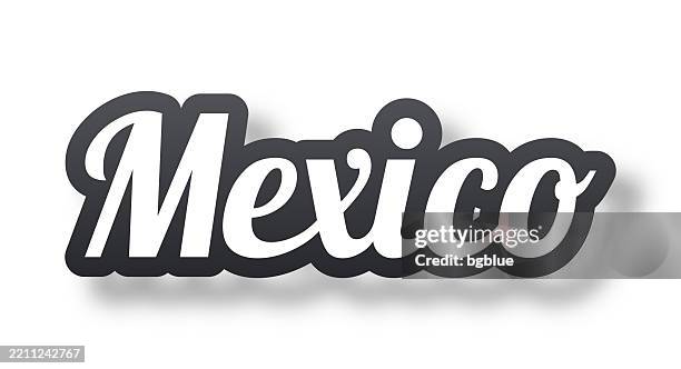 ilustraciones, imágenes clip art, dibujos animados e iconos de stock de méxico - texto 3d con sombra sobre fondo blanco - bandera actual de méxico