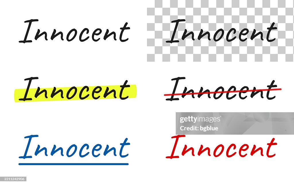 In Out Text Innocent Handwritten Text Highlighted Crossed Out Underlined On Blank ...