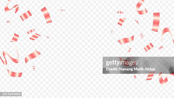 red confetti falling with transparent background - confetti falling transparent stock illustrations