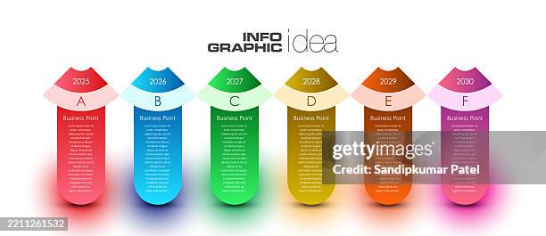 6 steps infographic report template with place for data. - 3 step process vector stock illustrations