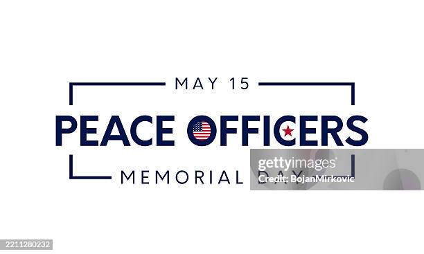 ilustrações, clipart, desenhos animados e ícones de cartão do dia do memorial dos oficiais da paz, 15 de maio. vetor - peace officers memorial day